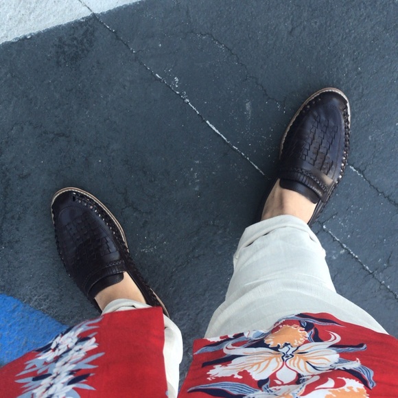 Frank Wright Wide Woven Loafers In Brown Leather - Picture 4 of 4